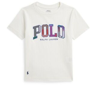NWT Polo Ralph Lauren Little Boys Madras Logo Jersey T-Shirt, Size 5